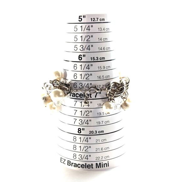 White, Gold Chain Cha Cha Bracelet - Picture 3 of 7